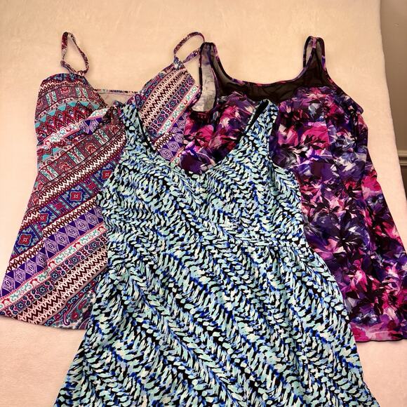 Swimsuits For All One Piece Swim Dress Bathing Suit Plus Size 24 (Lot Of 3) - Picture 1 of 16